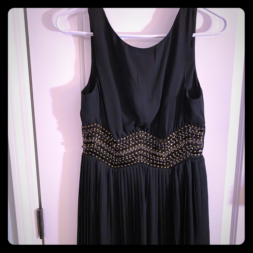 EUC As U Wish Black beaded dress NWOT, S